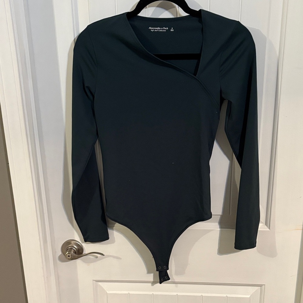 Abercrombie and Fitch Dark Green Long Sleeve Bodysuit